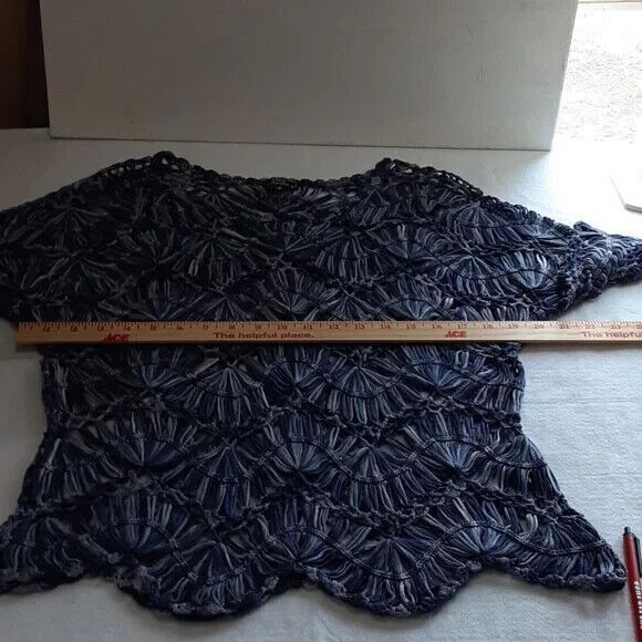 Lisa international size PM loose knit sweater See (pics) blue * - Picture 9 of 12